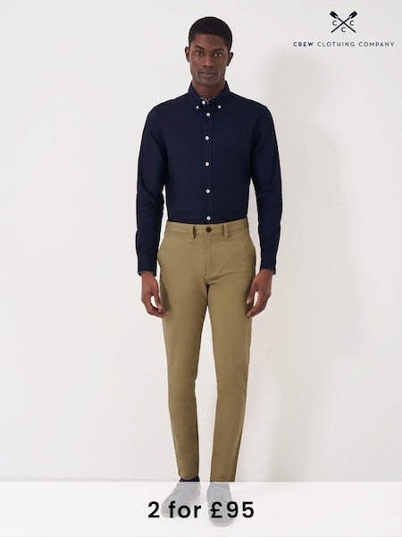 Crew Clothing Company Natural Slim Chinos Trousers (B24285) | £65