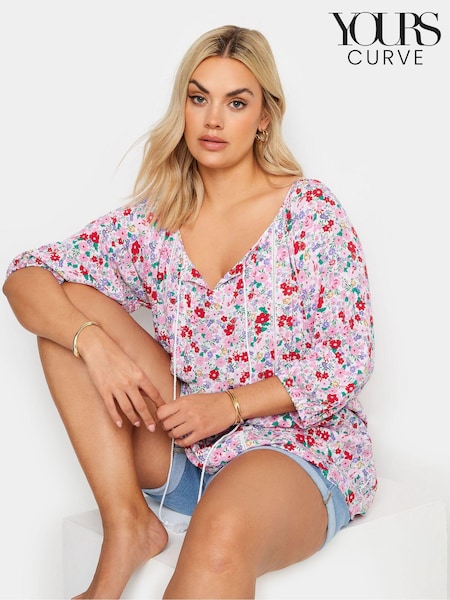 Yours Curve White Boho Top (B24984) | £29