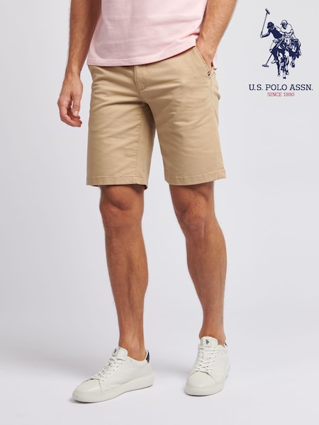 U.S. Polo Assn. Brown Classic Mens Chino Shorts (B24987) | £55