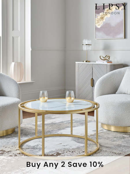 Lipsy Marble and Gold Effect Frame Coffee Table (B25020) | £295