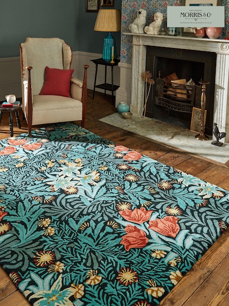 Morris & Co Blue Bower Rug (B25110) | £580 - £1,160