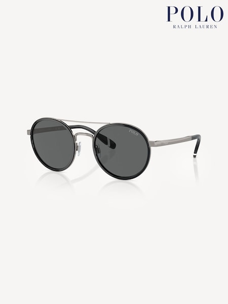 Polo Ralph Lauren Black Round Sunglasses (B25118) | £187