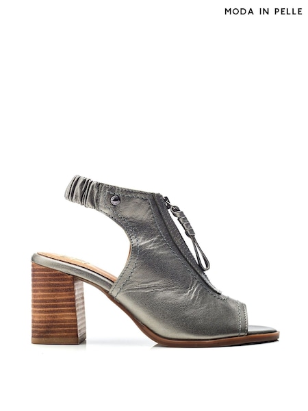 Moda in Pelle Grey Marmie High Zip Front Sandals (B25126) | £89