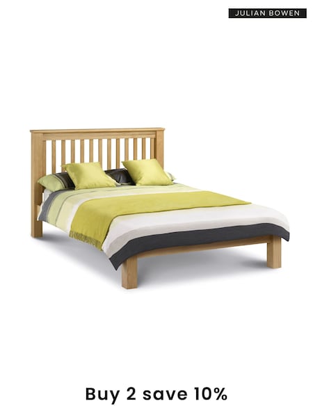 Julian Bowen Light Oak Amsterdam Low Footend Wooden Bed (B25166) | £575 - £655