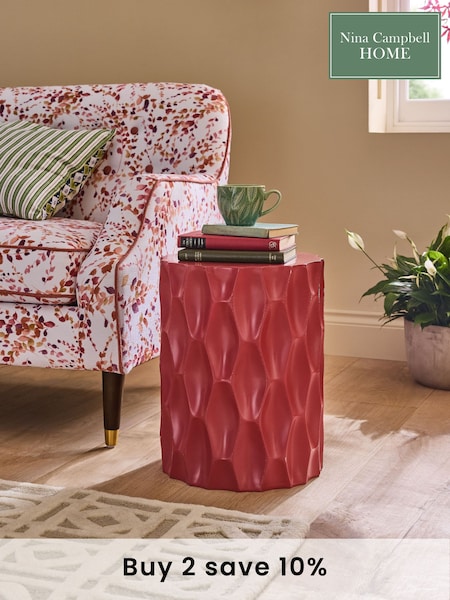 Nina Campbell Red Mora Side Table (B25213) | £179