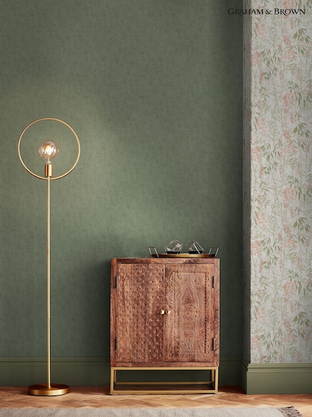 Graham & Brown Green Organdy Silk Wallpaper (B25333) | £1