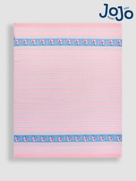JoJo Maman Bébé Pink Personalised Jemima Puddle-Duck Knitted Shawl (B25463) | £35