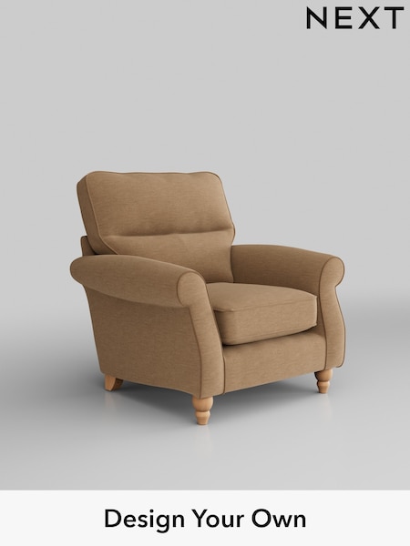 Fine Chenille Easy Clean/Mid Sand Beige Ashford Highback (B25528) | £925