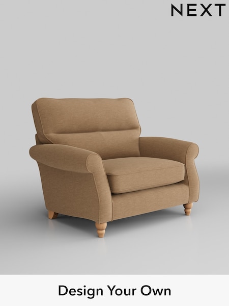 Fine Chenille Easy Clean/Mid Sand Beige Ashford Highback (B25528) | £1,025