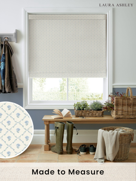 Laura Ashley Pale Seaspray Blue Kate Made to Measure 100% Cotton Roman Blinds (B25891) | £79