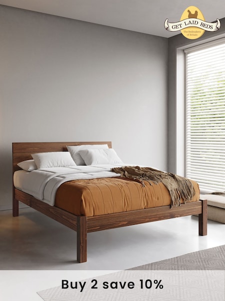 Get Laid Beds Coffee Bean Brown Kensington Solid Wood Bed (B26143) | £630 - £915