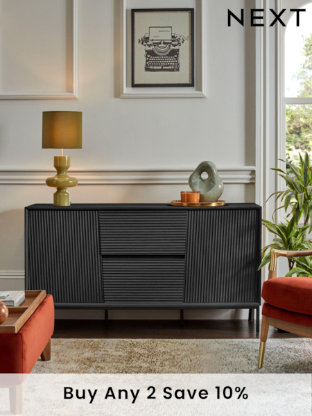 Black Marlow Oak Effect Large Sideboard (B26433) | £450