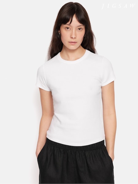 Jigsaw White Baby Cotton T-Shirt (B26482) | £42