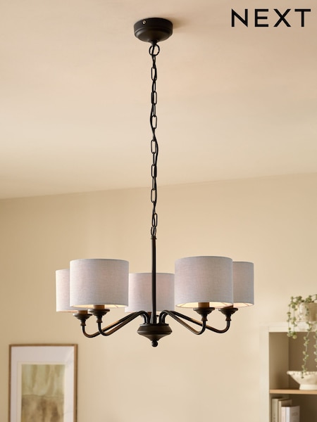 Black Burford 5 Light Height Adjustable Light (B26823) | £125