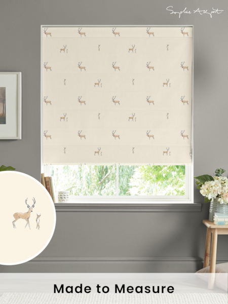 Sophie Allport Natural Stags Made to Measure 100% Cotton Roman Blinds (B26846) | £79