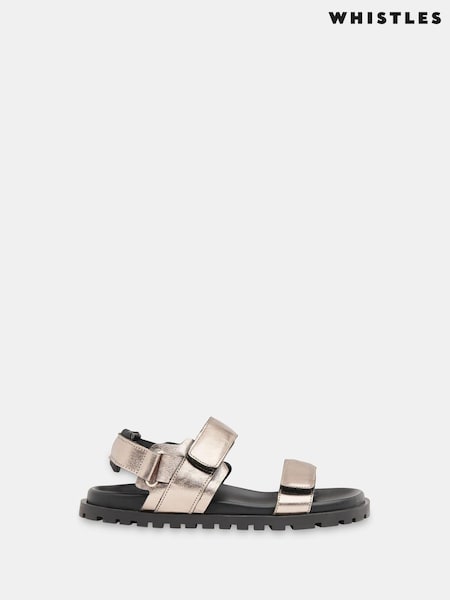 Whistles Natural Ria Sporty Velcro Sandals (B26859) | £175
