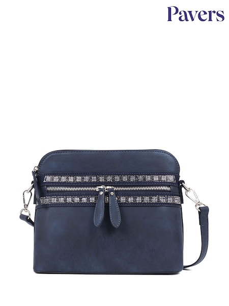 Pavers Blue Pavers Zip-Fasten Crossbody Black Bag (B26914) | £28