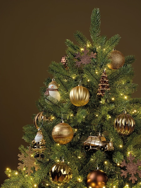 Decoris Gold/Brown Decoris 25 Piece Shatterproof Christmas Baubles (B27127) | £20