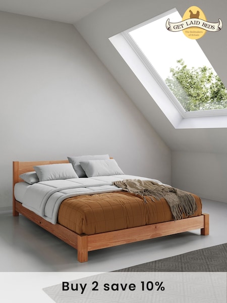 Get Laid Beds Cinnamon Tan Low Tokyo Solid Wood Bed (B27156) | £555 - £705