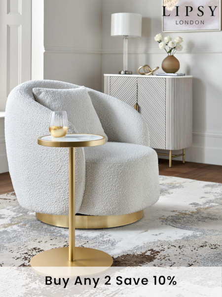 Lipsy Marble and Gold Effect Frame Side Table (B27743) | £145