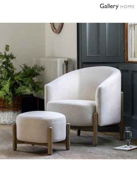 Gallery Home Natural Tilly Upholstered Footstool (B28103) | £200