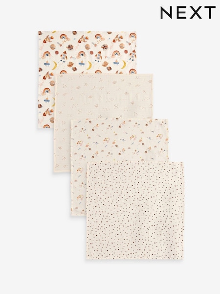 Neutral Space Baby Muslins 100% Cotton Cloths 4 Pack (B28115) | £10 - £12