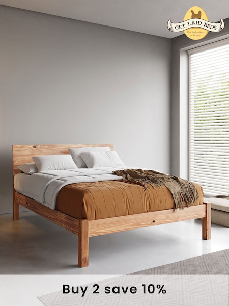 Get Laid Beds Cinnamon Tan Kensington Solid Wood Bed (B28249) | £630 - £915