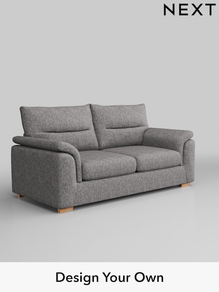 Chunky Boucle Easy Clean/Light Grey Hayden Highback (B28309) | £1,225