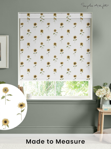 Sophie Allport White Sunflowers Made to Measure Roller Blinds (B28564) | £58