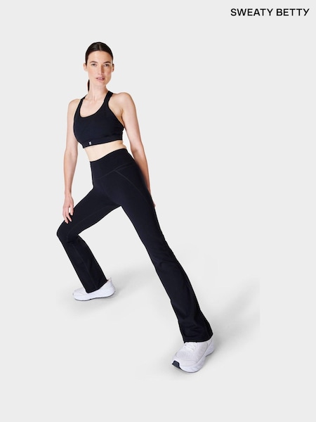 Sweaty Betty Black 32 inch inside seam Power Workout Boot Cut Leggings (B28871) | £90