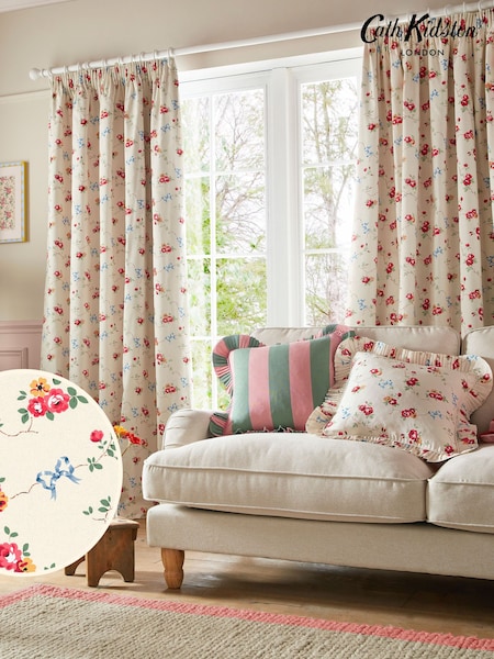 Cath Kidston Multi Rose And Bows Blackout Pencil Pleat Curtains (B29069) | £65 - £170