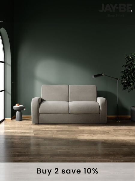 Jay-Be Brushed Twill Smoke Grey Brushed Deco 2 Seater Sofa Bed (B29087) | £2,105