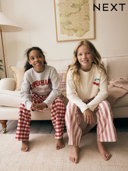 Red Copenhagen Woven Stripe Pyjamas 2 Pack (3-16yrs) (B29110) | £28 - £35