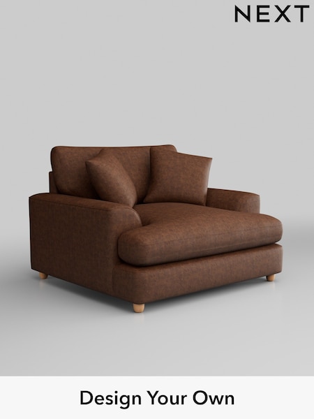 Monza Faux Leather Easy Clean/Chestnut Brown Parker Platform Grand Relaxed Sit (B29203) | £1,299