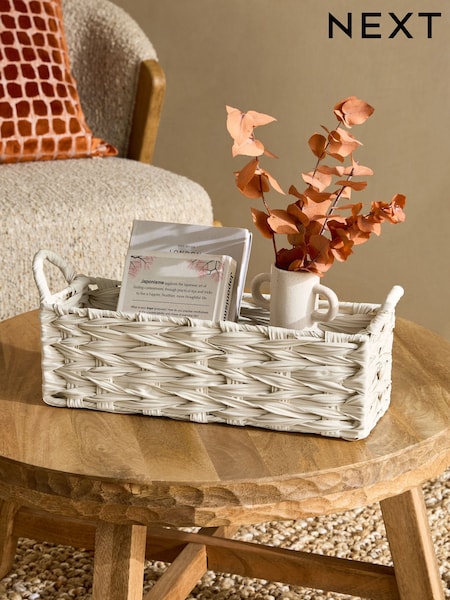 Cream Woven Plastic Slimline Tray (B29431) | £14