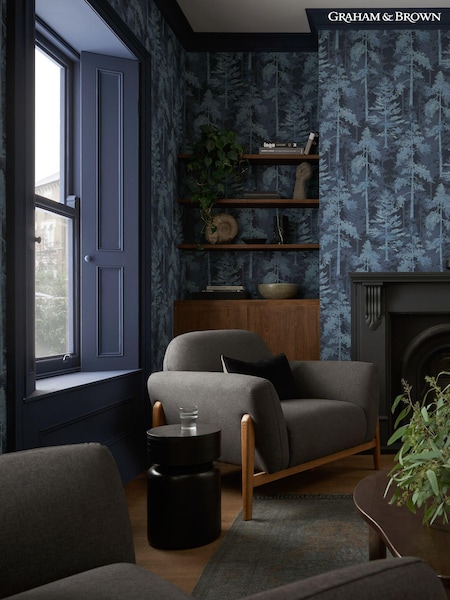 Graham & Brown Blue Norse Forrest Wallpaper (B29445) | £1