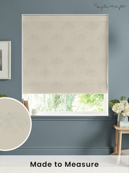 Sophie Allport Duck Egg Blue Vector Strawberry Made to Measure 100% Cotton Roman Blinds (B29489) | £79
