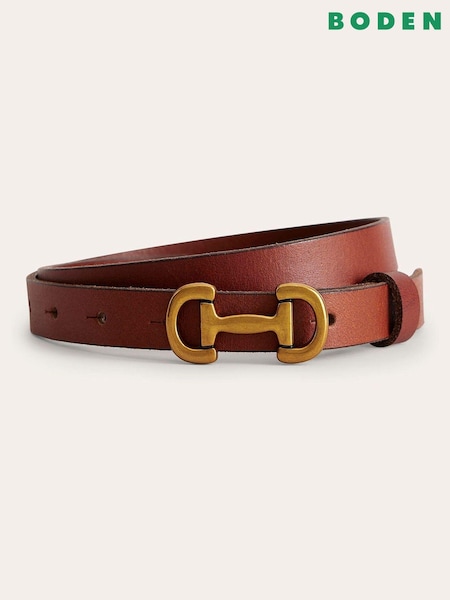 Boden Brown Iris Skinny Snaffle Trim Belt (B29753) | £38