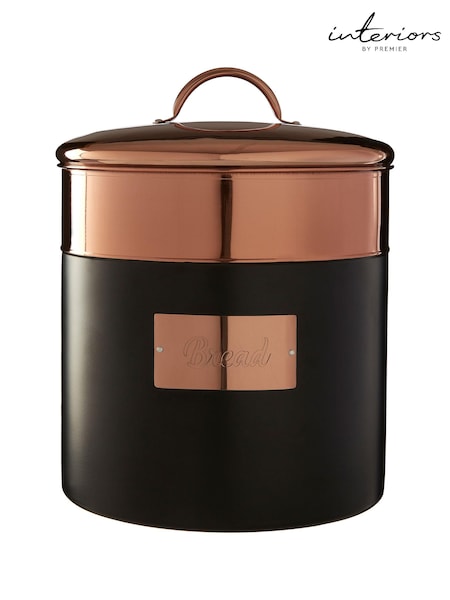 Interiors by Premier Black Prescott Copper Bread Bin (B29802) | £57