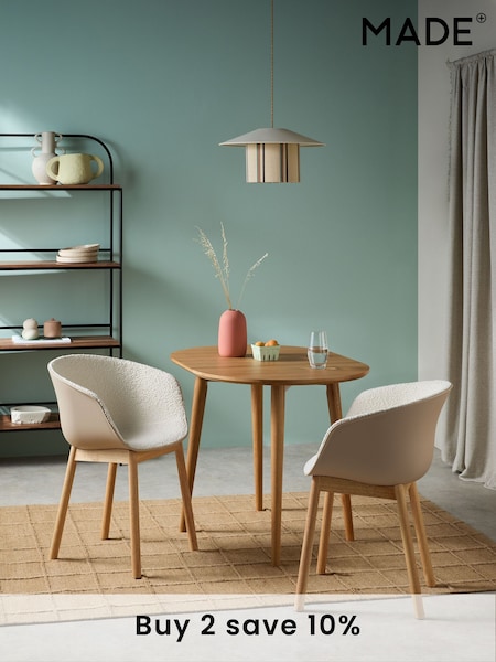 MADE.COM White and Boucle Helle Dining Chair (B29880) | £229
