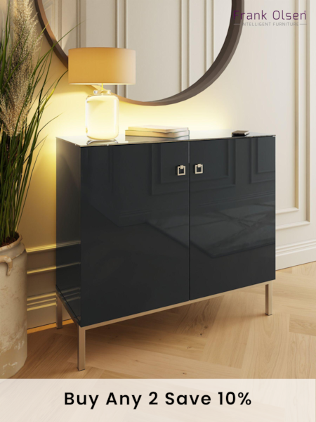 Frank Olsen Midnight Black 1 Lyra Four Door SMART Sideboard (B30057) | £430
