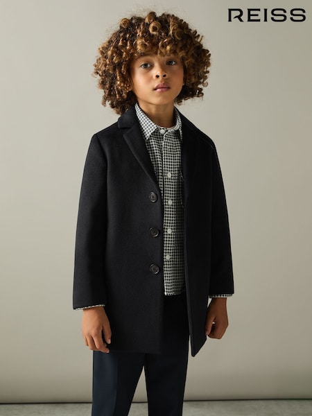 Reiss Navy Gable 9-13 yrs Single Breasted Overcoat (B30063) | £108