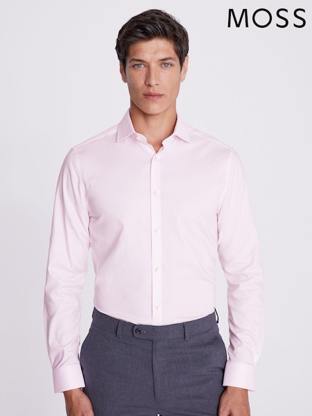 MOSS Light Pink Slim Dobby Stretch Shirt (B30138) | £40
