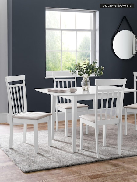 Julian Bowen White Coast Dining Chairs Set Of 2 (B30180) | £125