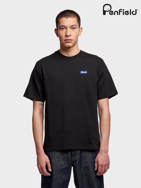Penfield Black Mens Relaxed Fit Original Logo 100% Cotton T-Shirt (B30320) | £30