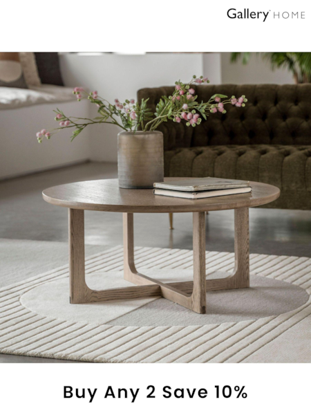 Gallery Home Brown Neston Round Coffee Table (B30435) | £300