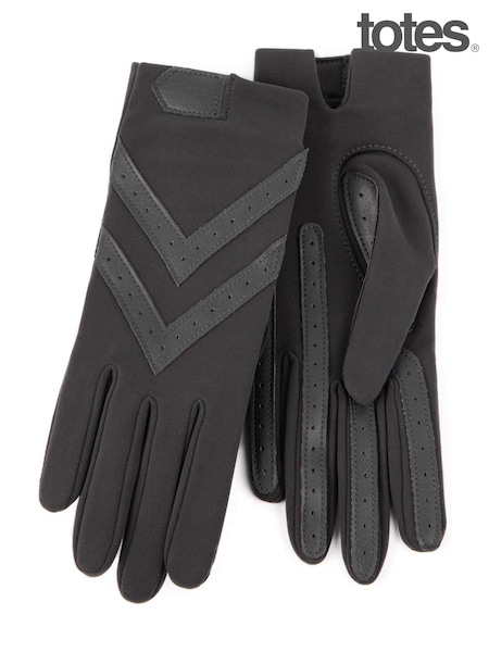 Totes Grey Original Stretch Gloves With Brushed Lining And Smartouch (B30495) | £20