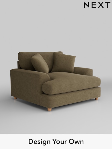 Fine Chenille Easy Clean/Dark Moss Green Parker Platform Grand Relaxed Sit (B30791) | £1,299
