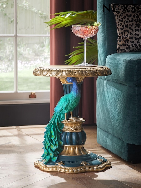 Gold Peacock Side Table (B30859) | £125