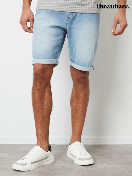 Threadbare Blue Turn Up Denim Shorts (B30935) | £22